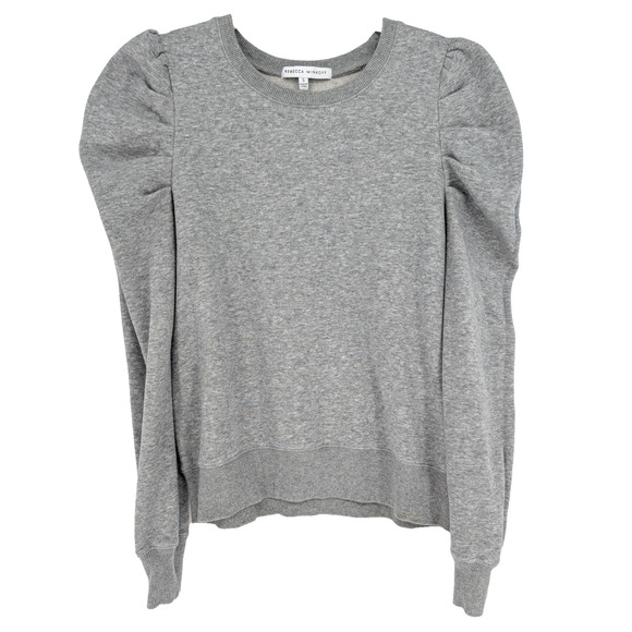 Womens Rebecca Minkoff Janine Puff Sleeve Coquette Preppy Gray Sweatshirt Small - Picture 4 of 9